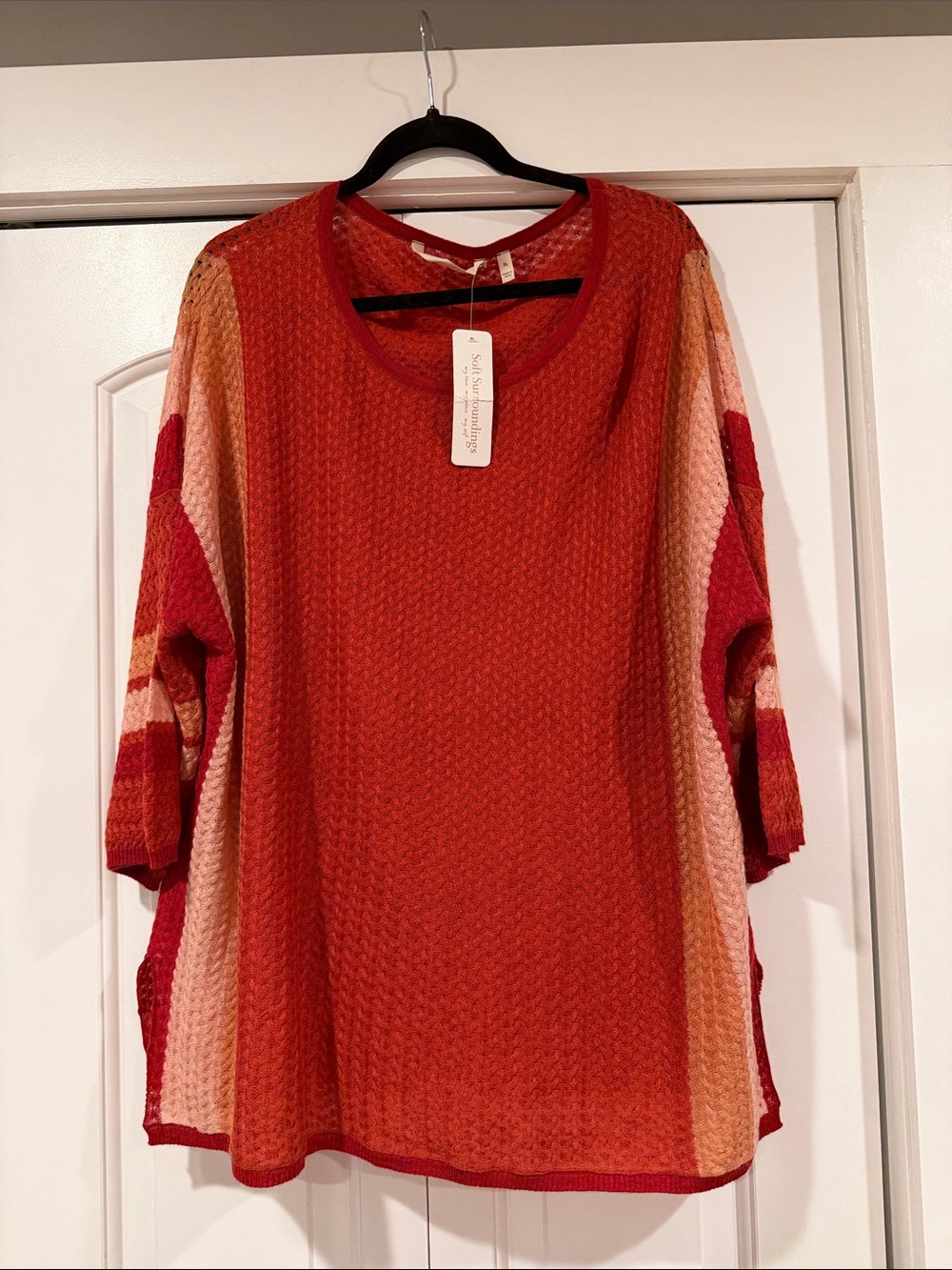 Soft Surroundings abril striped Colorblock‎ Knit Sweater XL NWT